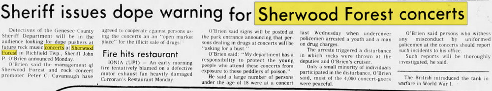 Sherwood Forest - Aug 07 1973 Article (newer photo)